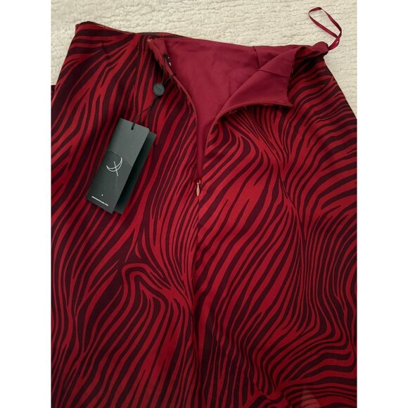The Fifth Label Region Skirt Size 4 Red Zebra Print Hi Low Twist Front Midi NWT - Picture 13 of 13